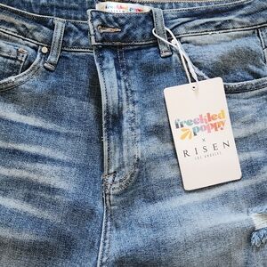 Risen x Freckled Poppy Women's Wide Leg Jeans in Light Blue